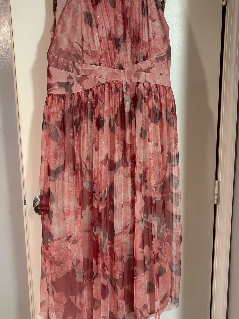 Pink Floral Halter Dress